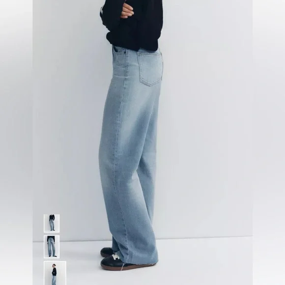 Zara TRF High Rise Wide Leg jeans 8 - Picture 3 of 9